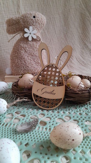 Etiquette Oeuf lapin de pâques 